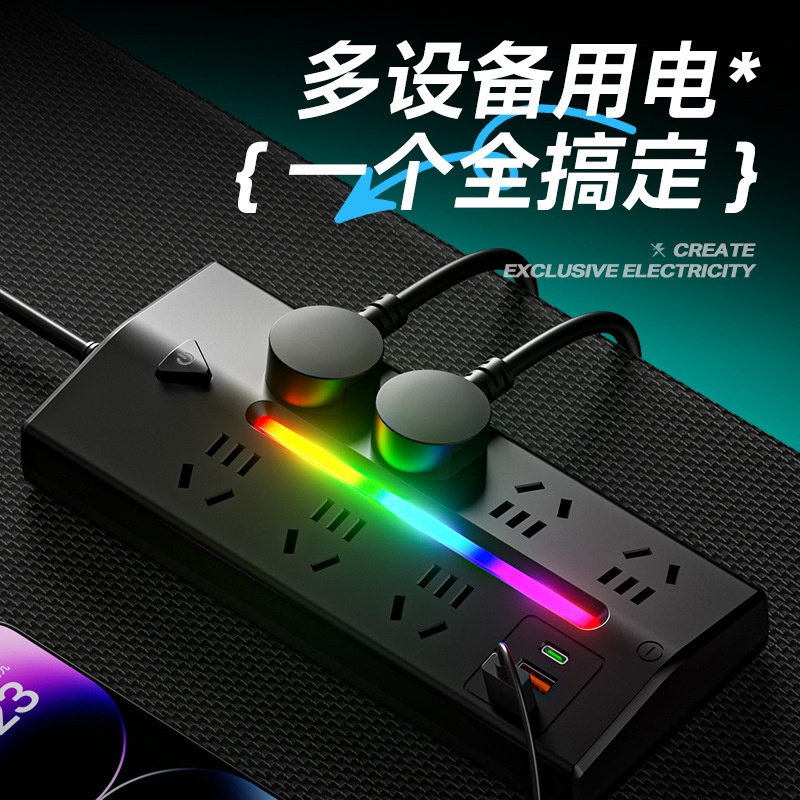 ซ็อกเก็ตทองแดงบริสุทธิ์สําหรับบ้านแผงต่อสายไฟ USB ไฟกลางคืนสํานักงานห้องนอนแถวต่อสายไฟป้องกันไฟกระชาก